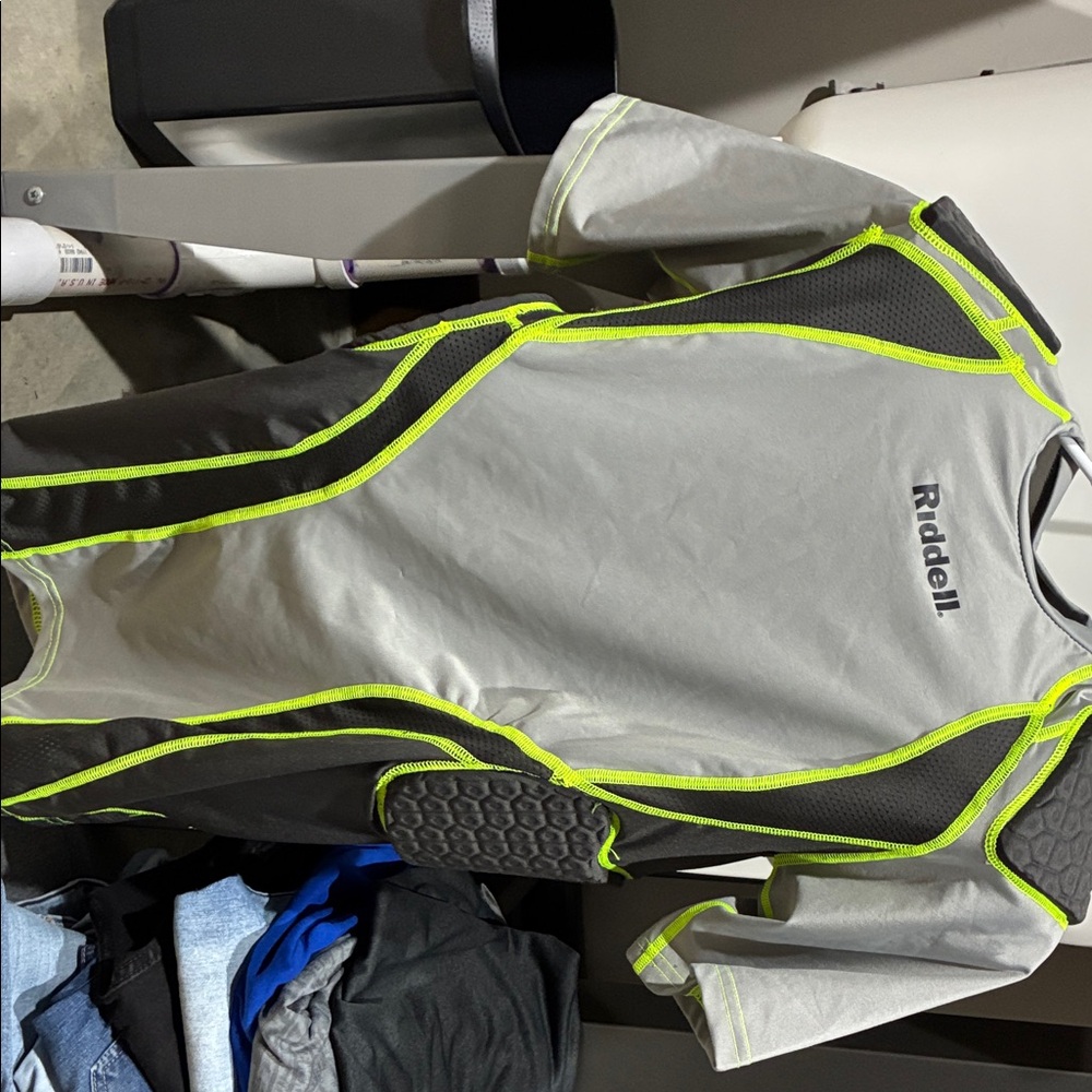 Riddell Gray and Neon Green Padded Shirt